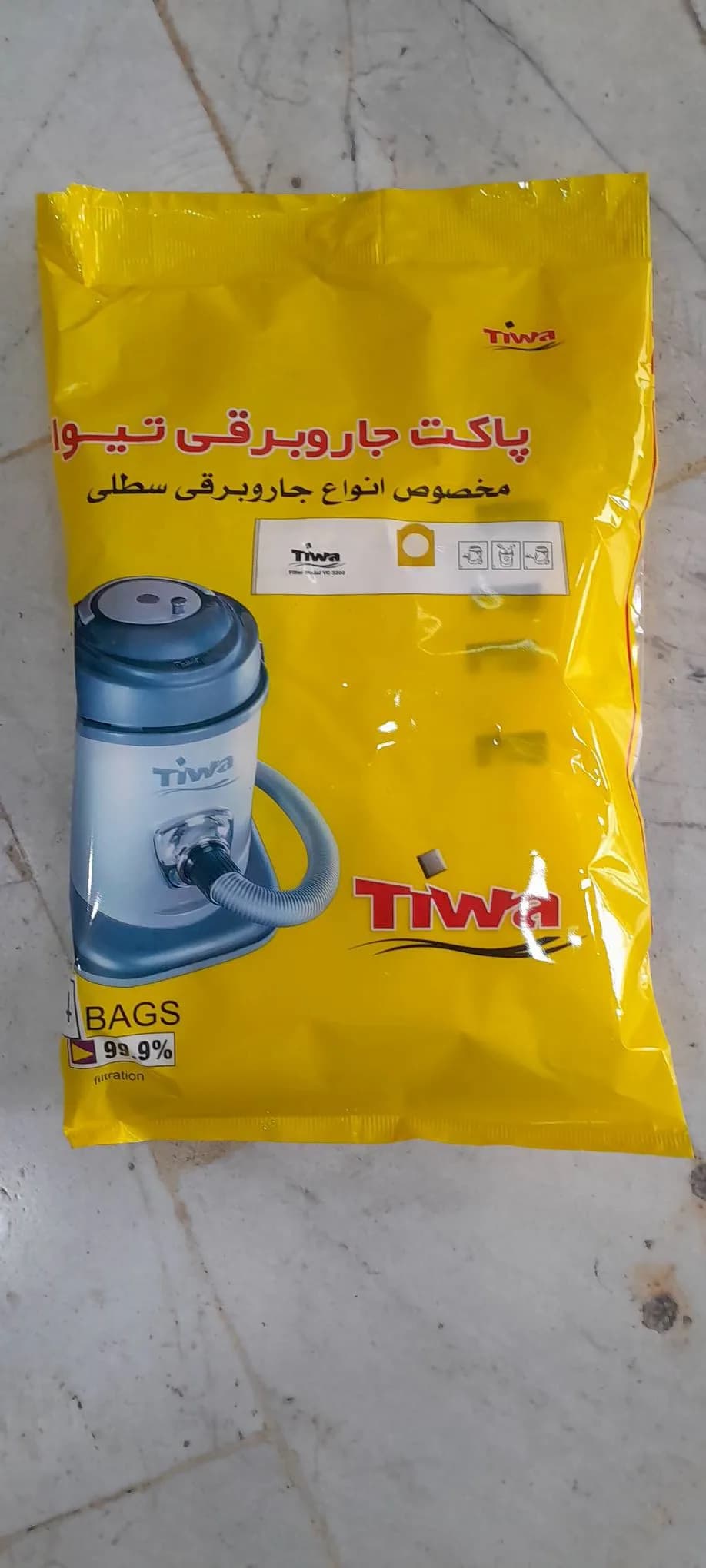 پاکت میکروفیلتر ۵ لایه جاروبرقی تیوا ۴ عددی (مناسب برای بعضی از جاروهای سطلی دیگر)