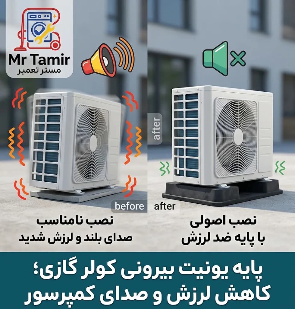 پایه یونیت بیرونی کولر گازی؛ کاهش لرزش و صدای کمپرسور