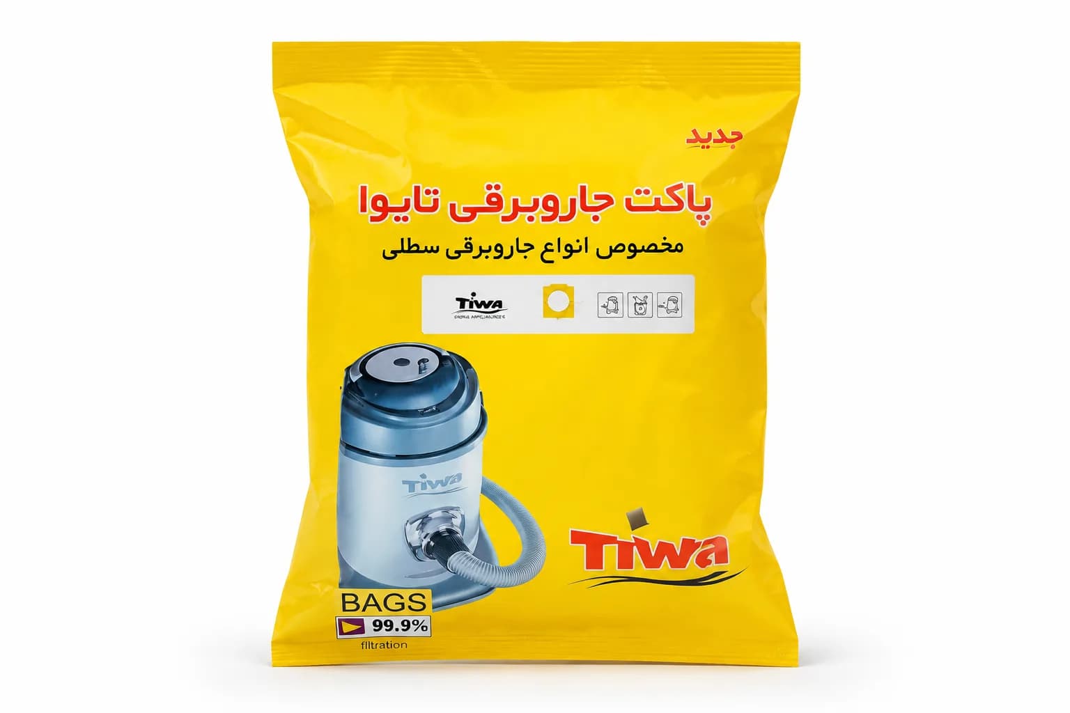 پاکت میکروفیلتر ۵ لایه جاروبرقی تیوا ۴ عددی (مناسب برای بعضی از جاروهای سطلی دیگر)